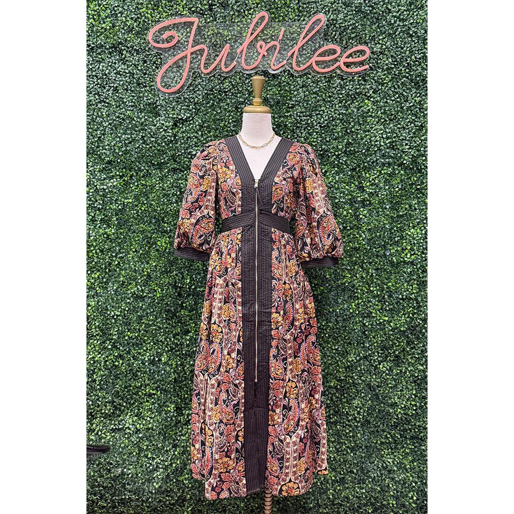 Penelope Paisley Midi Dress