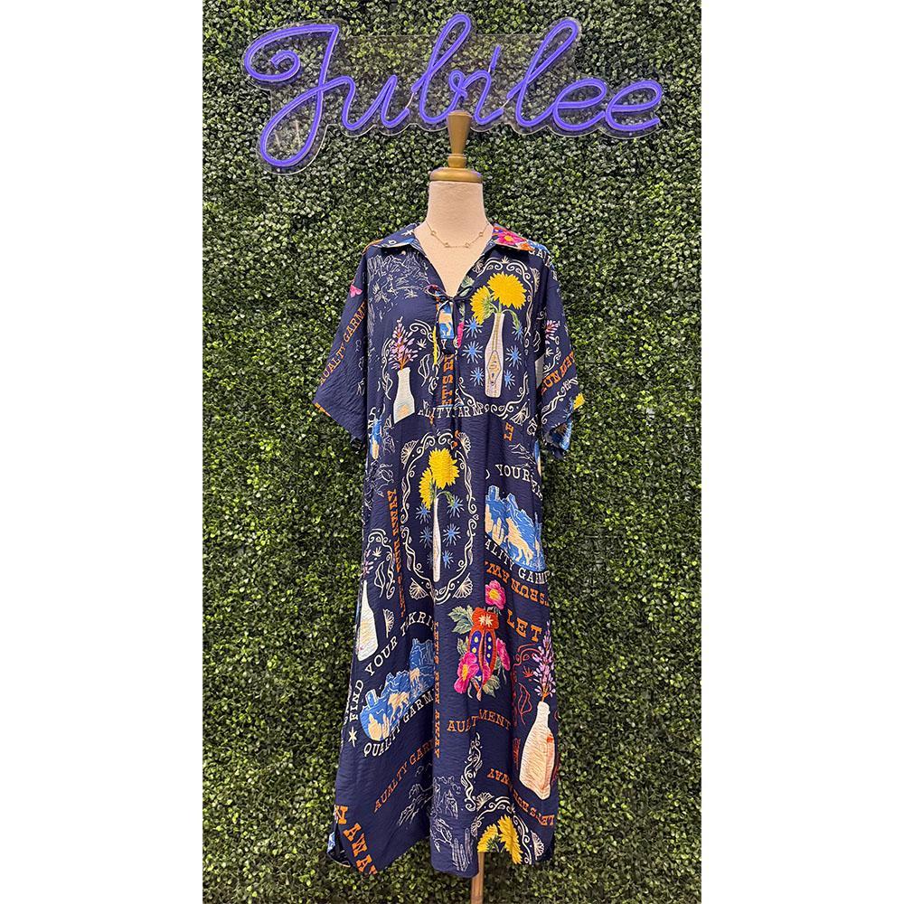 Neveah Navy Texas Dress
