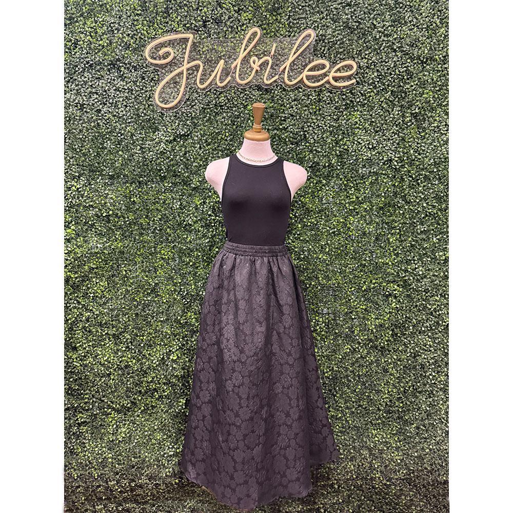 Black Brocade Bronte Skirt