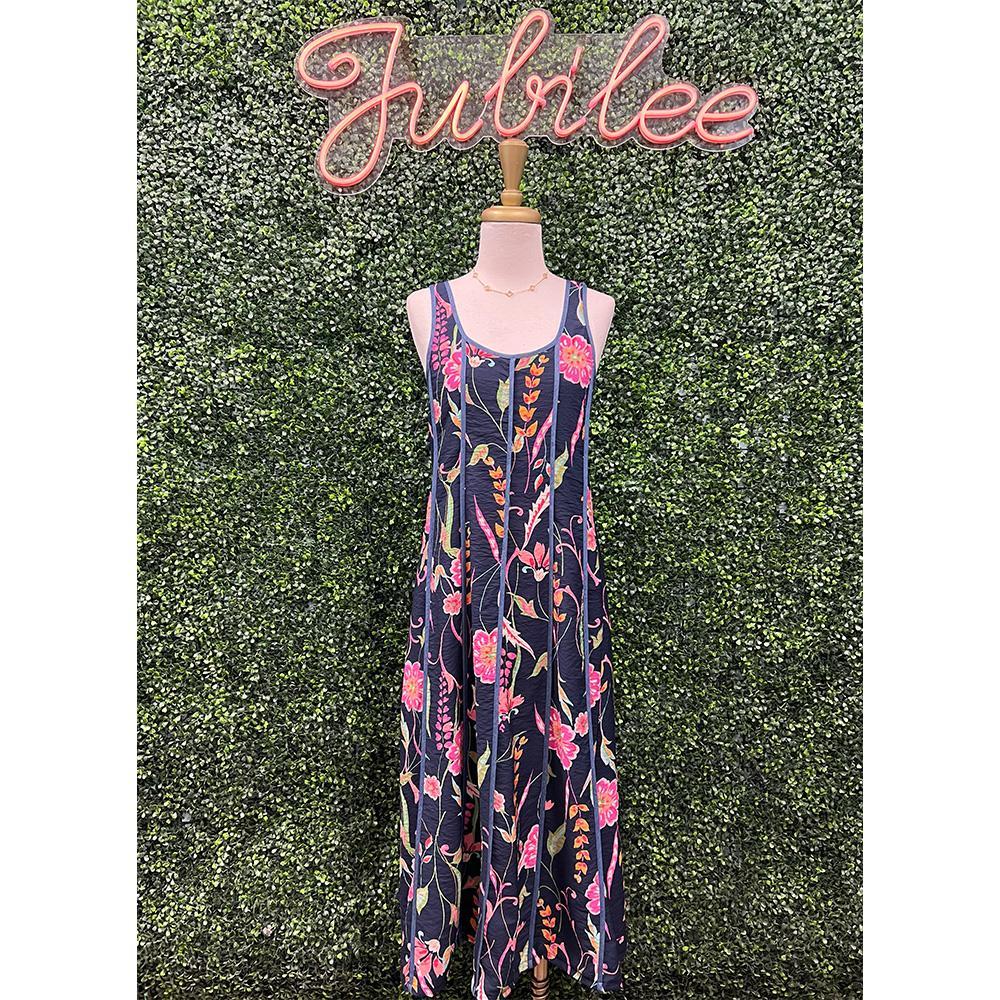 Annika Navy Floral Pattern Dress