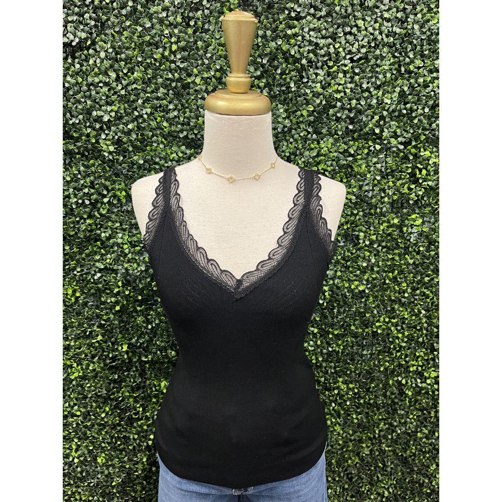 Andi Black Lace Tank Top