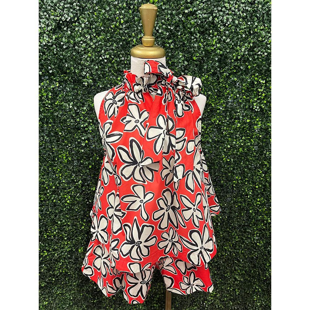 Poppy Coral Halter Top