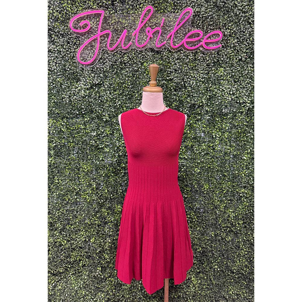 Callie Burgundy Sweater Knit Mini Dress
