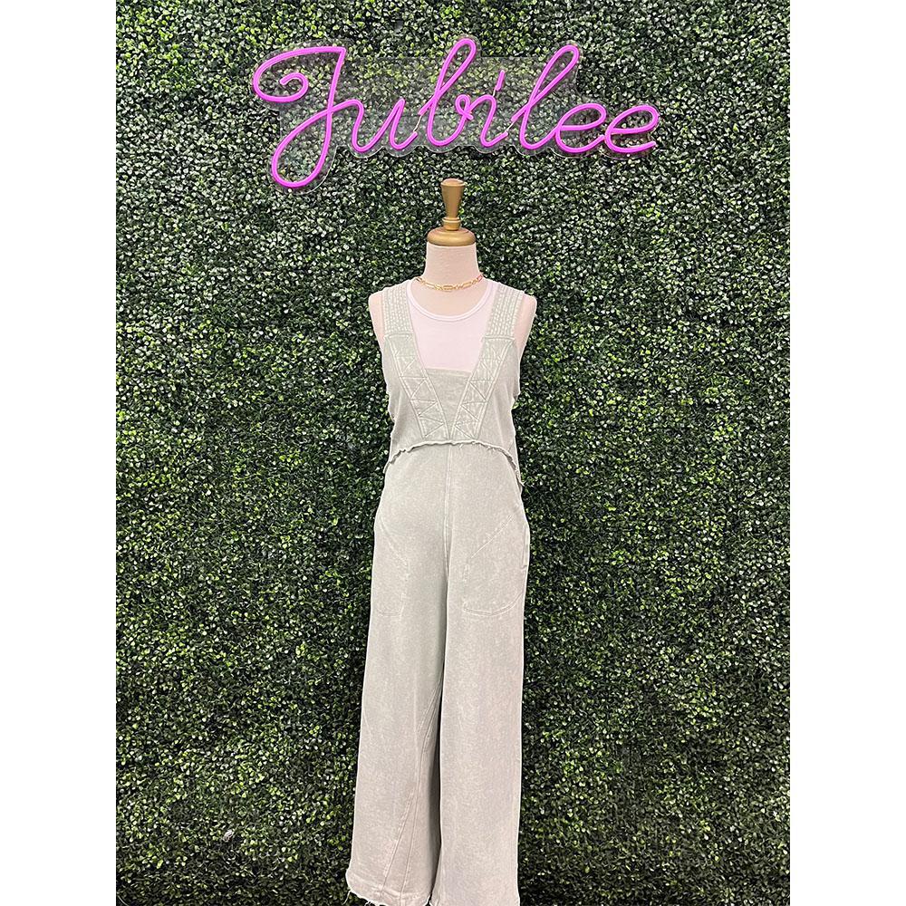 Suki Sage Soft Terry Knit Jumpsuit