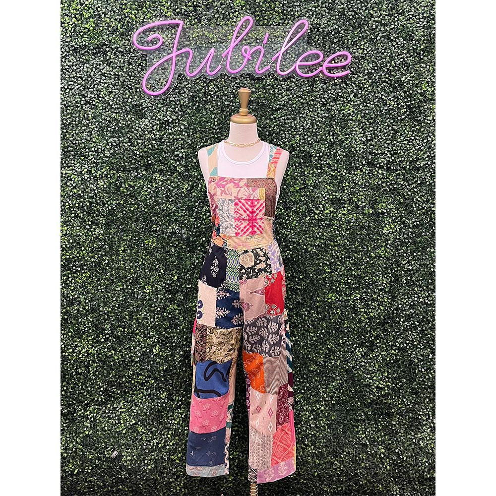 Eleanor Cotton Patchwork Overalls