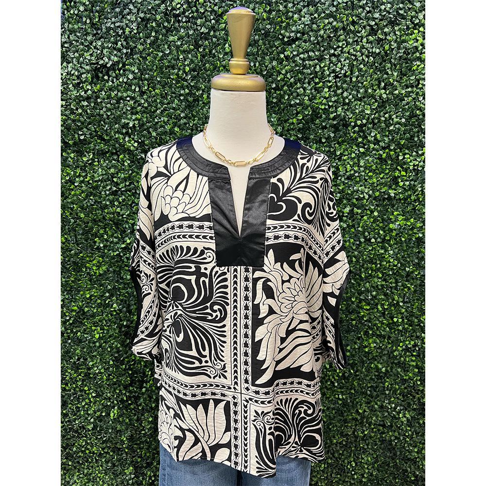 Nikki Marbled Bandanna Print Top
