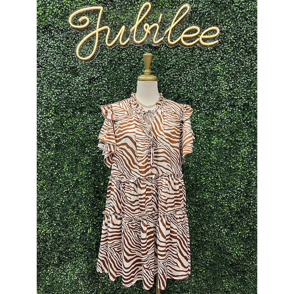 Xyla Zebra Mini Curvy Girl Dress
