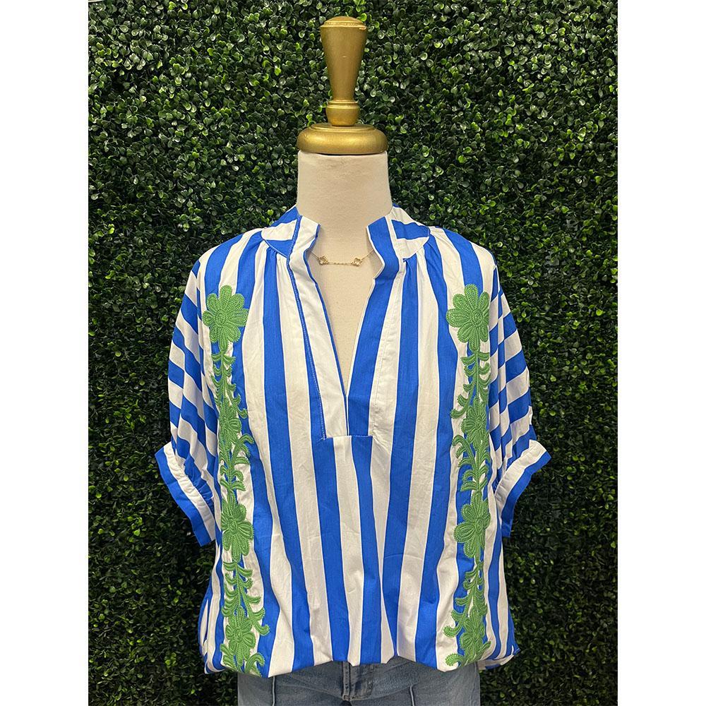 Taggie Cerulean Stripe Blouse