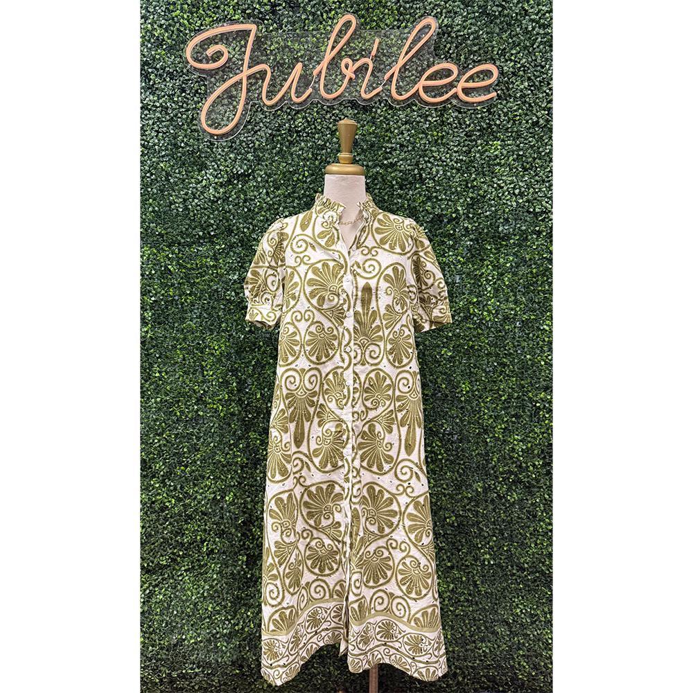 Mossy Fern Midi Dress