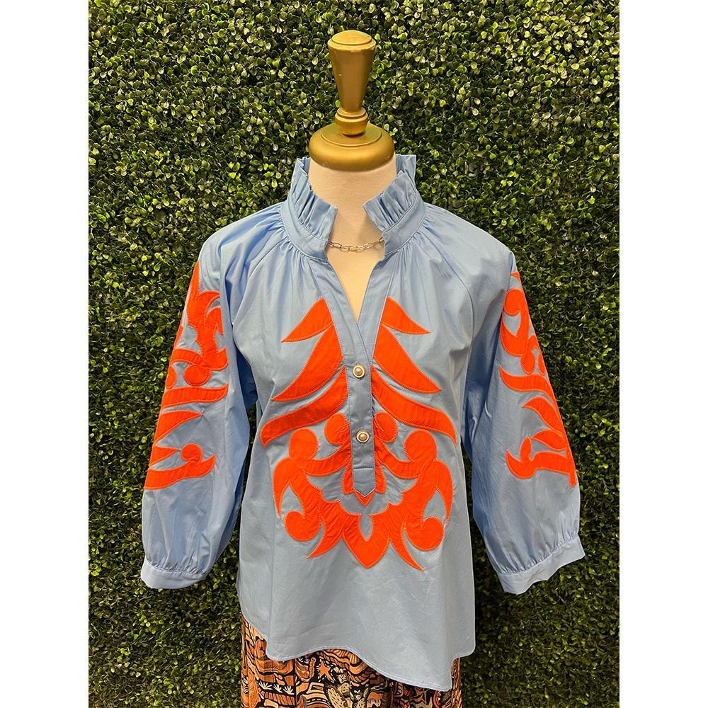 Kamila Azure/Orange Top