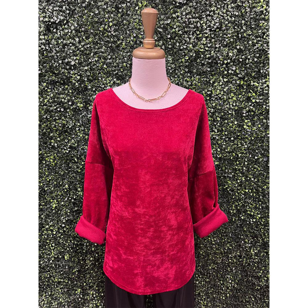 Natasha Red Knit Top