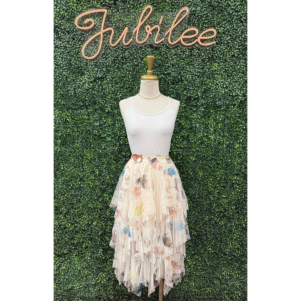 Wild West Tiered Mesh Skirt