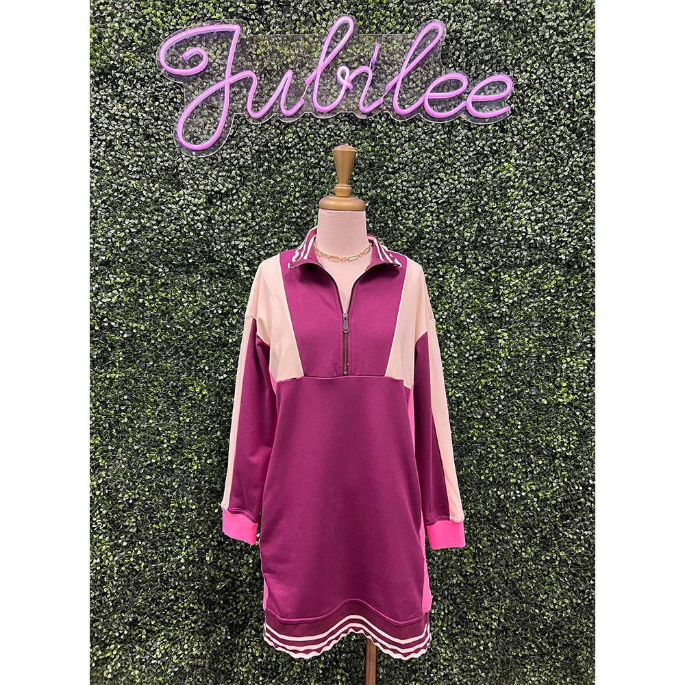 Plum Collared Mini Dress