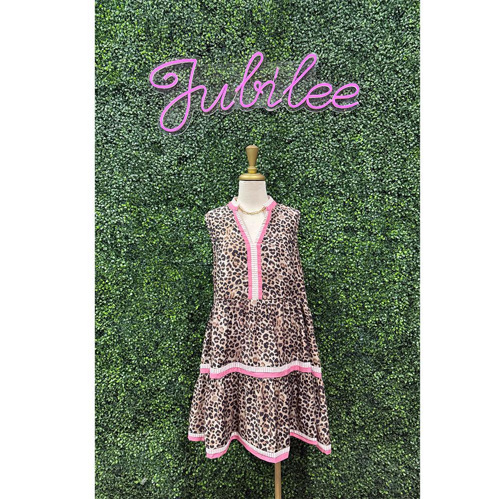 Lena Leopard Tiered Mini Dress