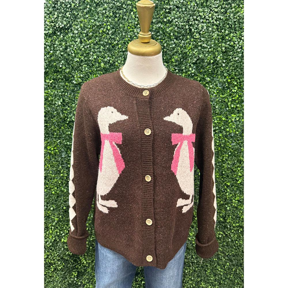 Penny Double Duck Print Cardigan