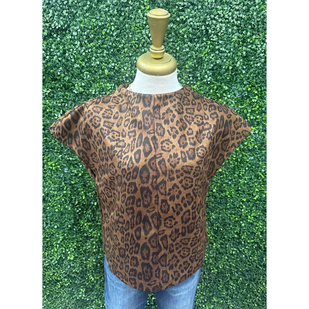 Imogene Leopard Print Sleeveless Top