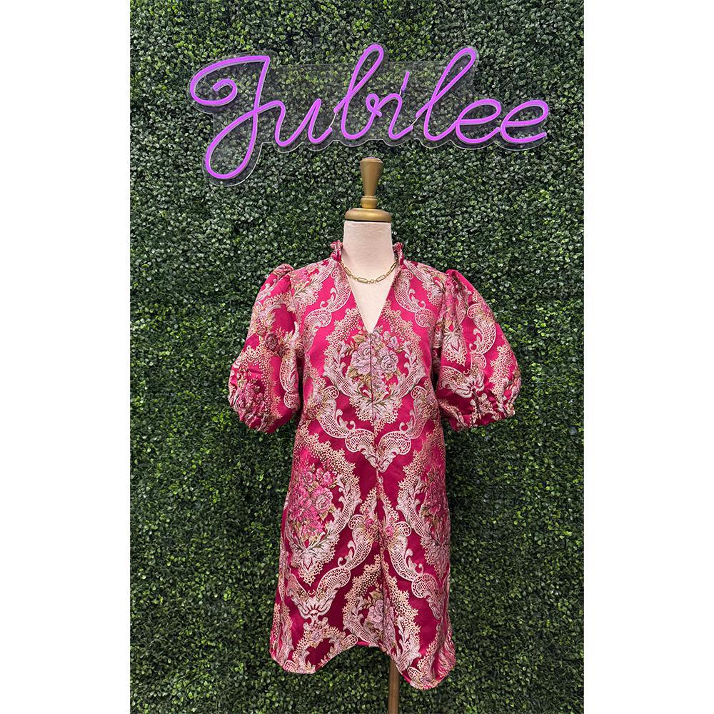 Nicolette Pink Embroidered Dress