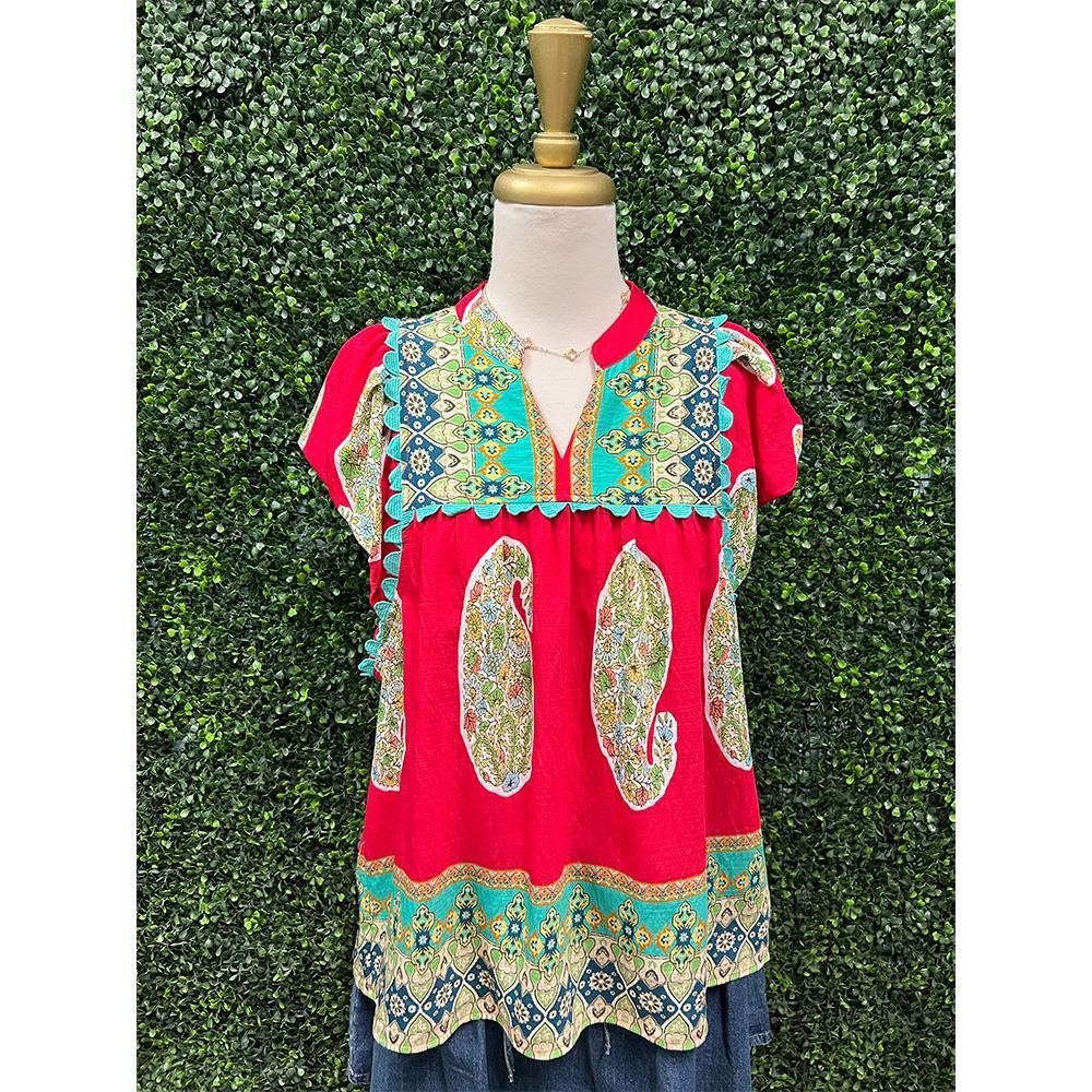 Tati Teaberry Blouse