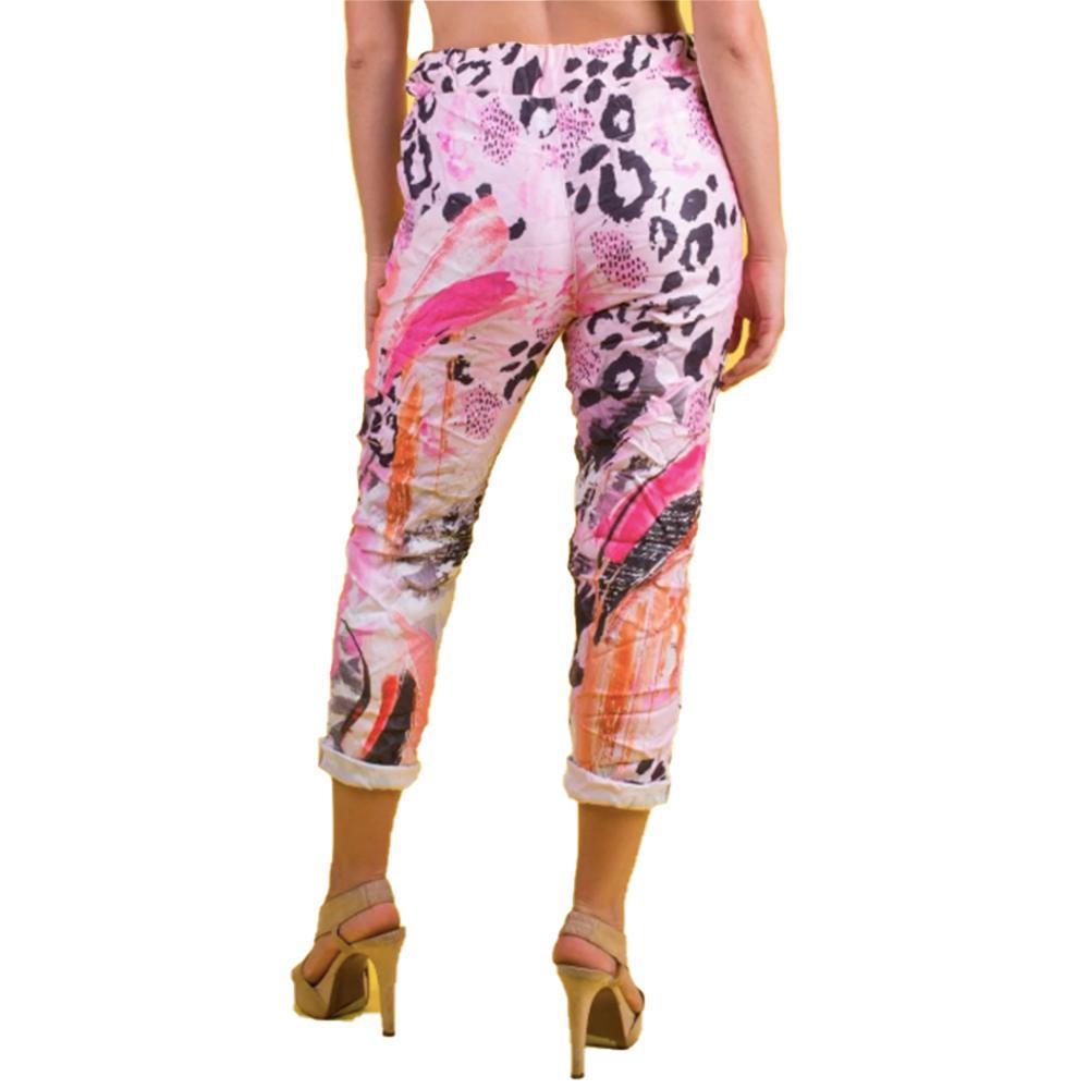 Hot Pink Genivi Cheetah Star Print Pants