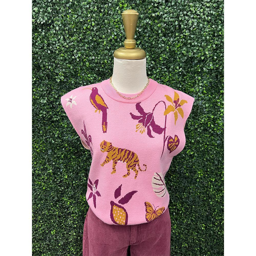 Pink Jungle Sweater Top