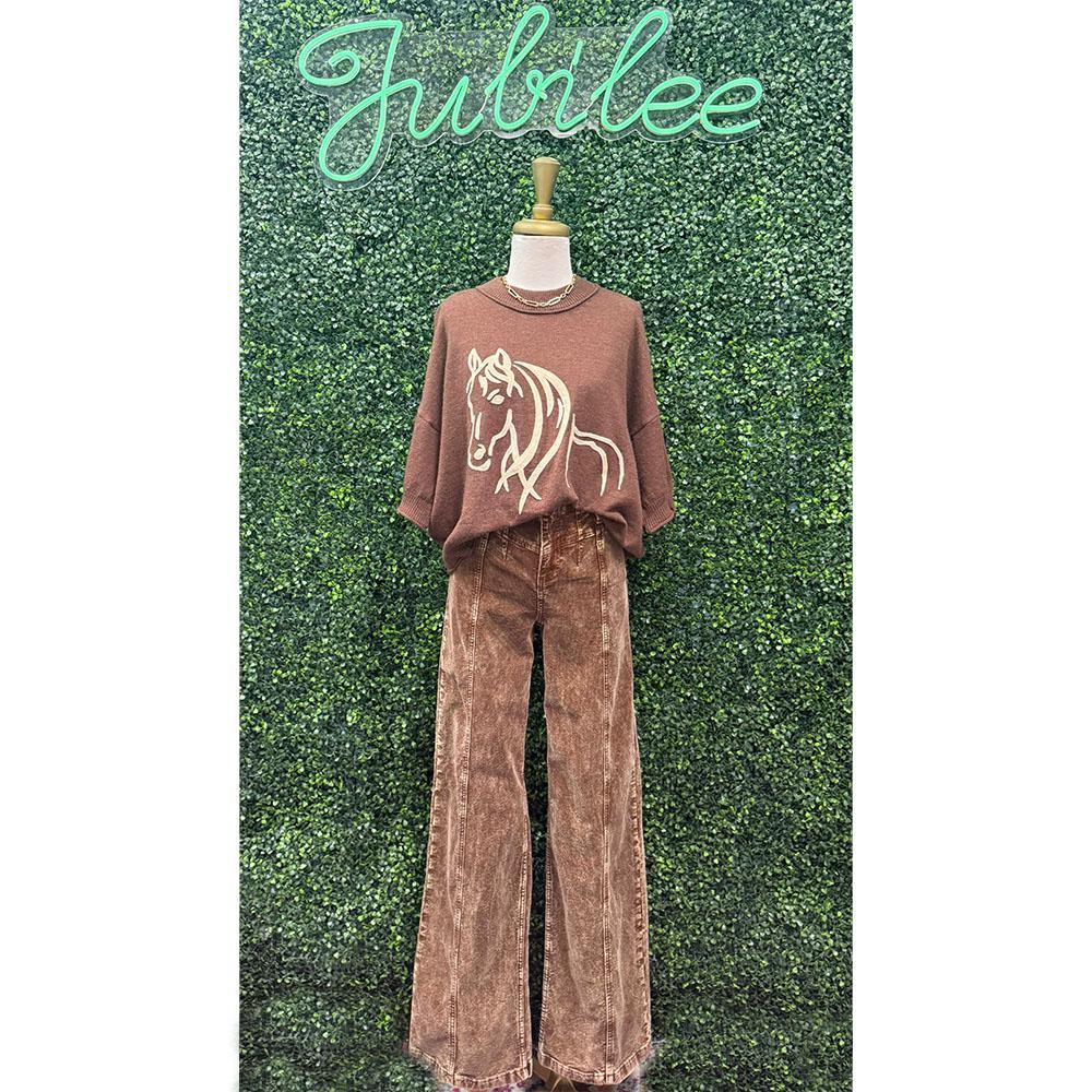 Mocha Yoke Corduroy Pants