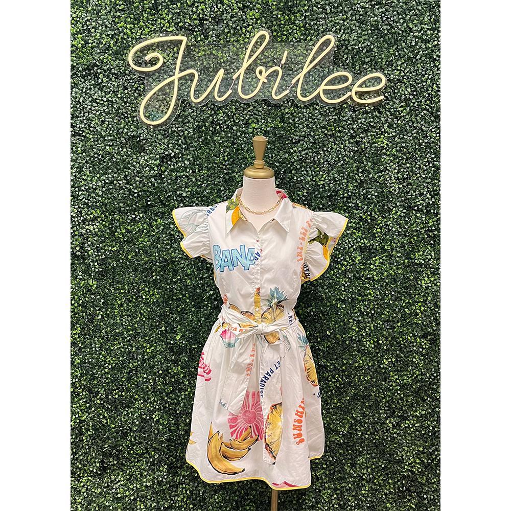 Zahra Island Maia Ruffle Collared Mini Dress
