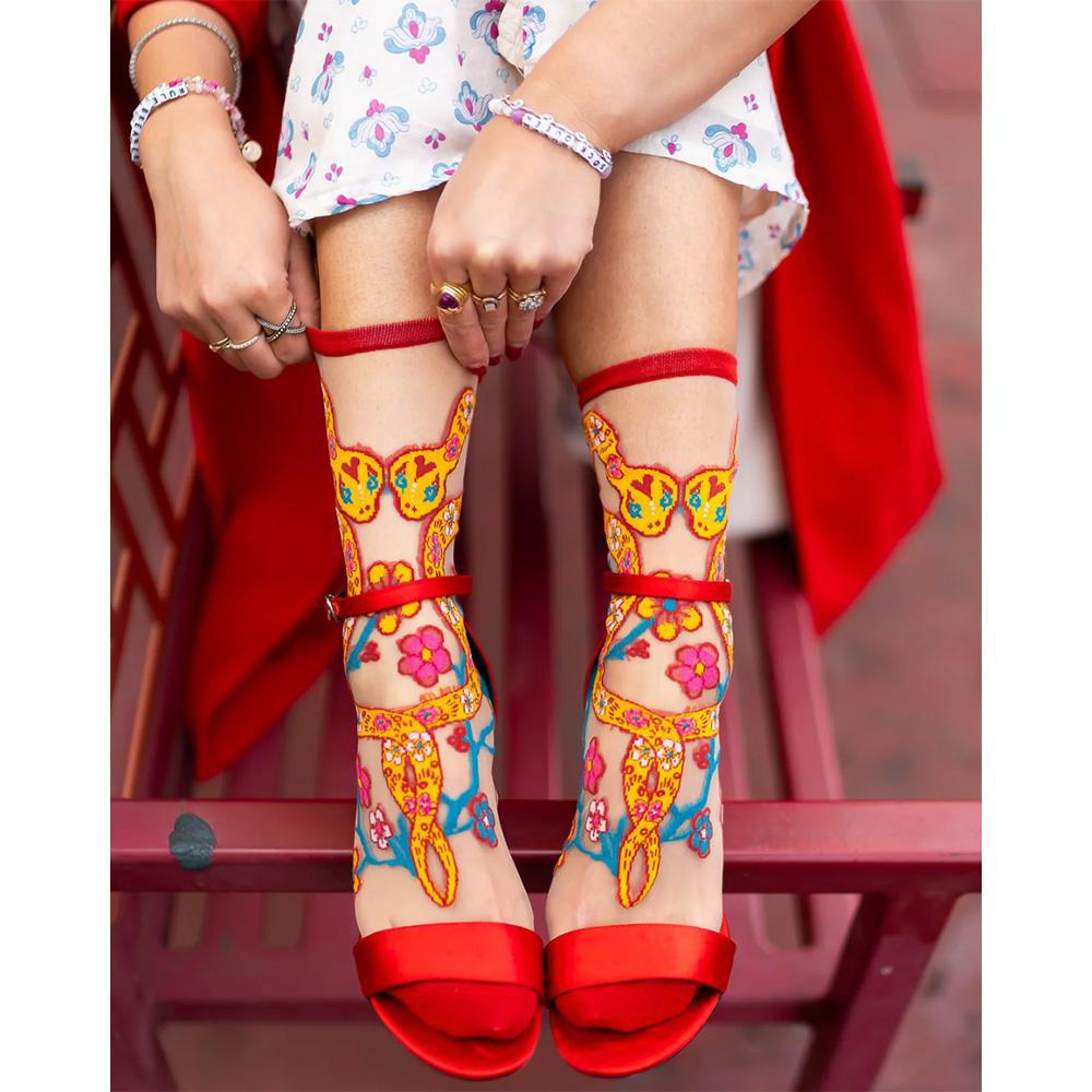 Year of the Snake Sheer Crew Socks
