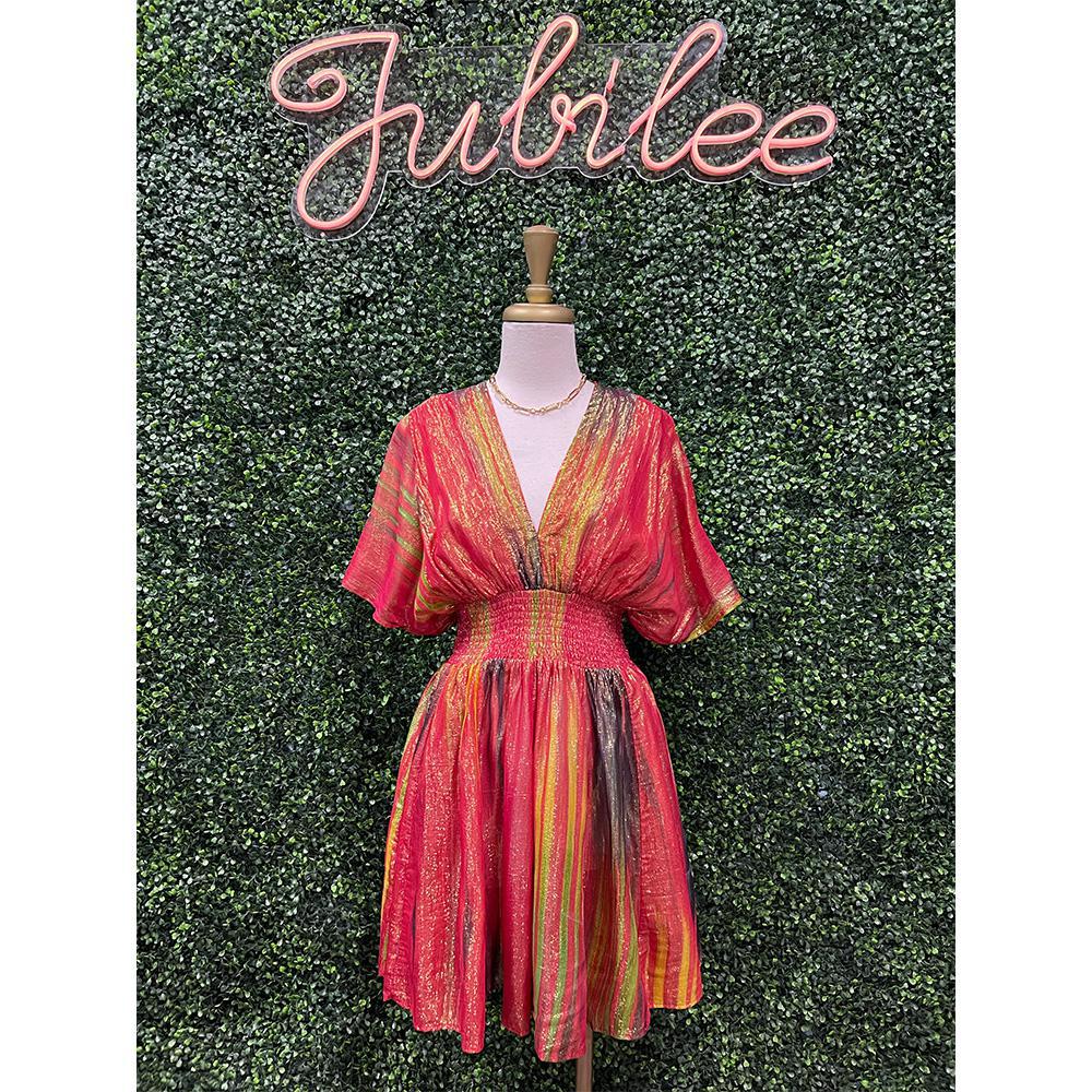 Anie J Metallic Short Dress