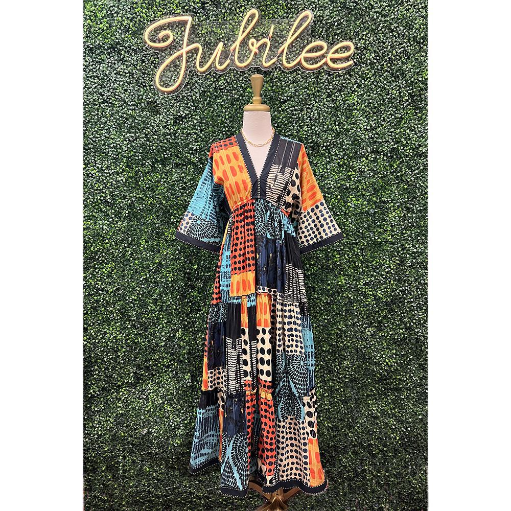 Janet Polka Midi Dress