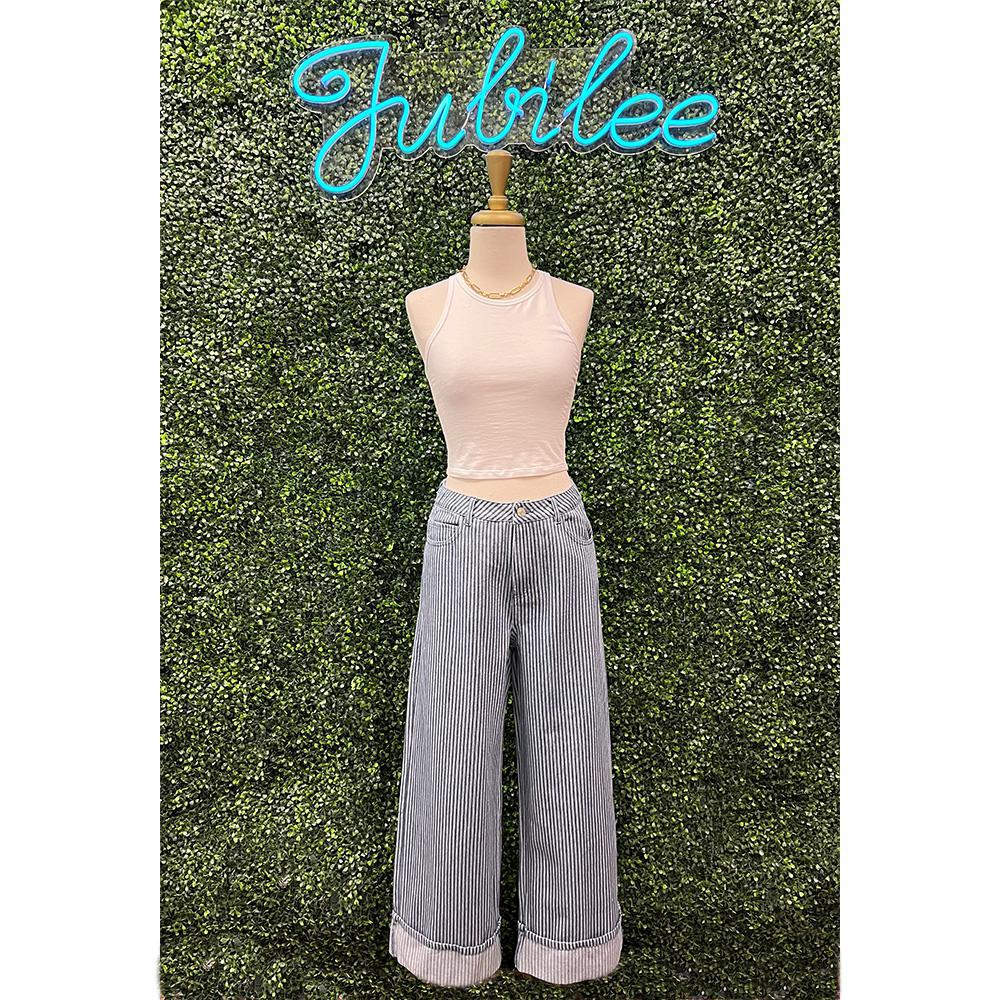 Julia Stripe Denim Pants