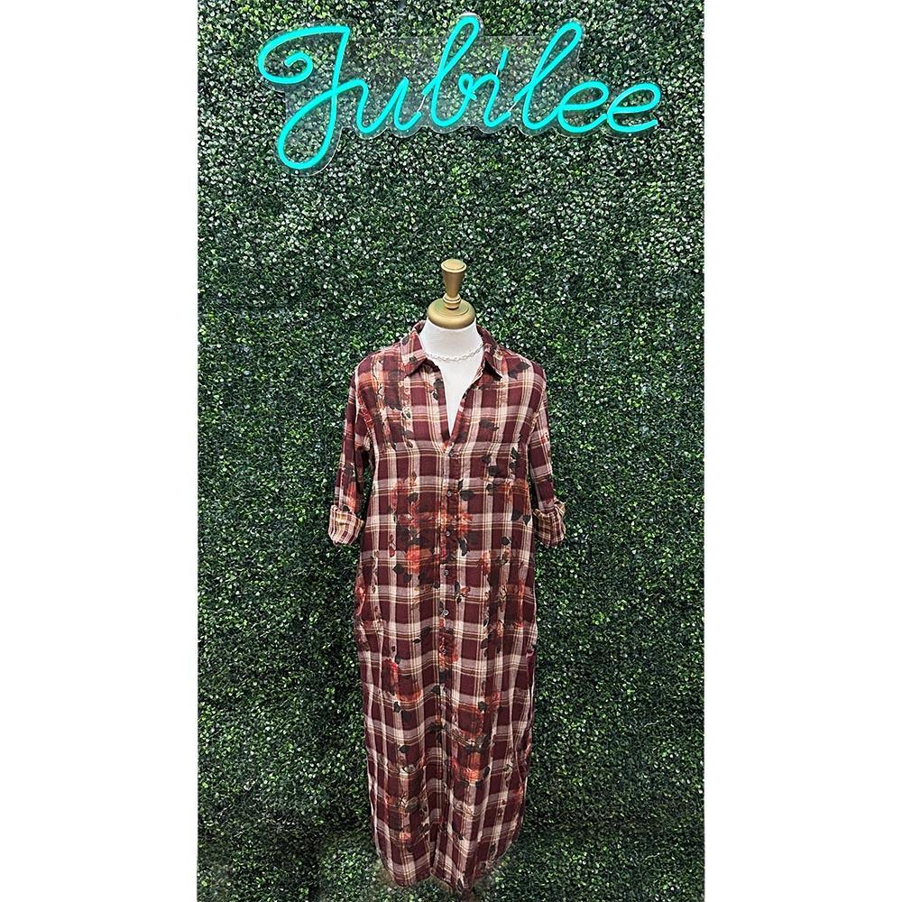 Rosewood Plaid Galina Shirt Dress