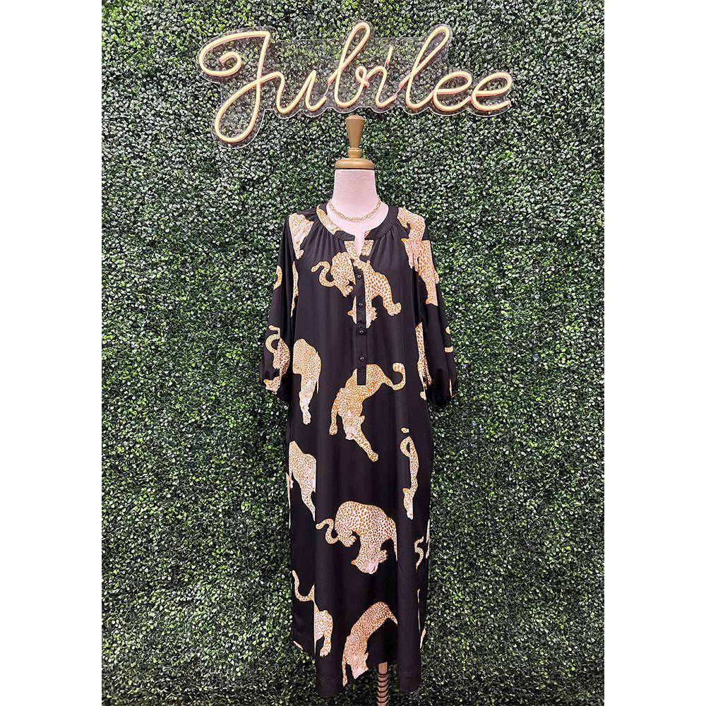 Gillyanna Cheetah Midi Dress