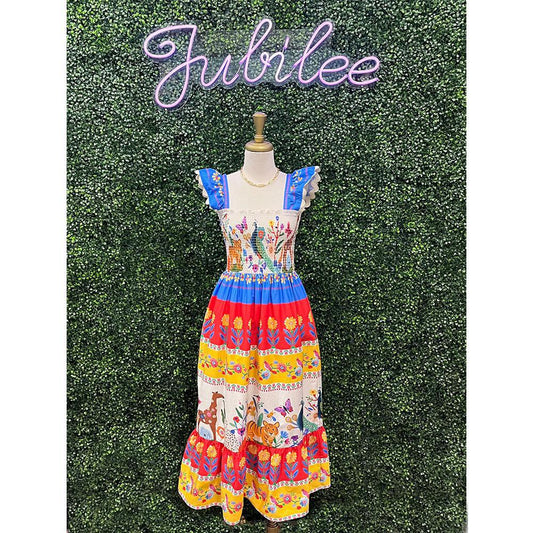Luna Flutter Sleeve Maxi Dress