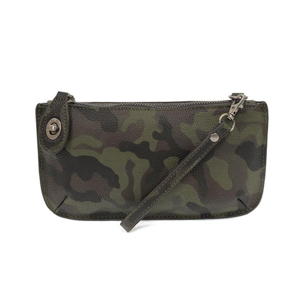 Olive Camo Mini Crossbody Wristlet Clutch