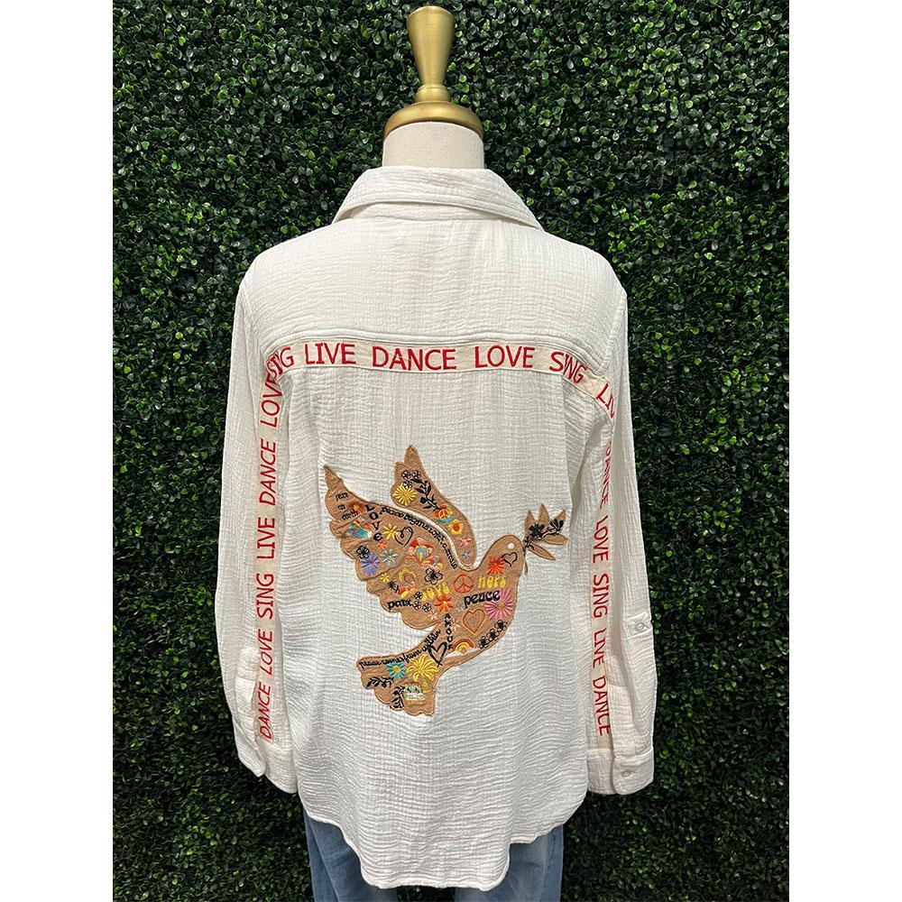 Arielle Dove Embroidered Button Up