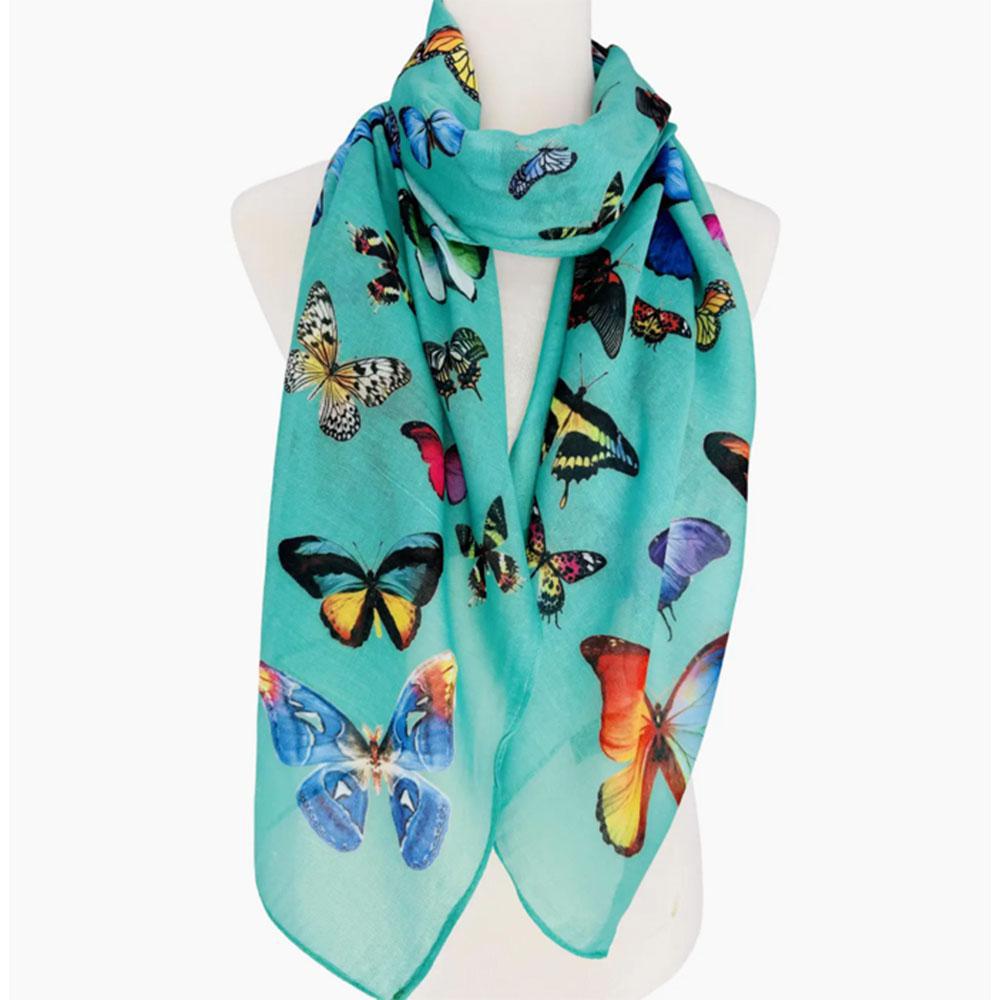 Jc Signature Multicolor Butterfly Scarf