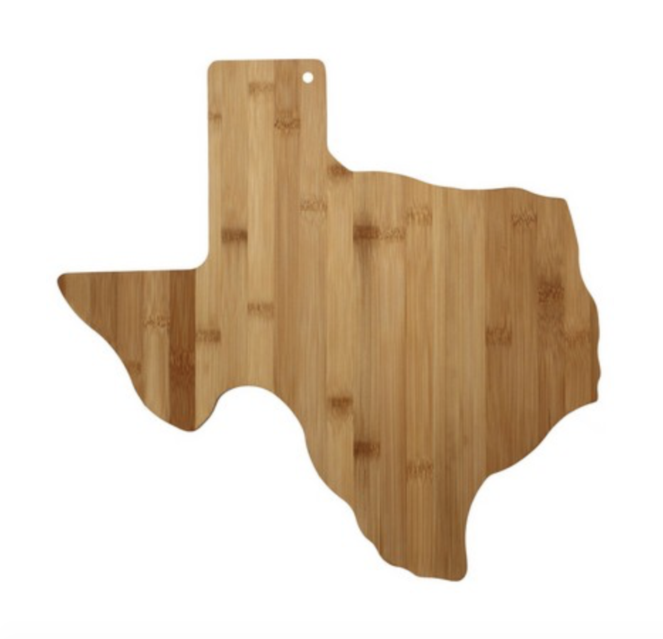 Texas Shaped Bamboo Cutting Board