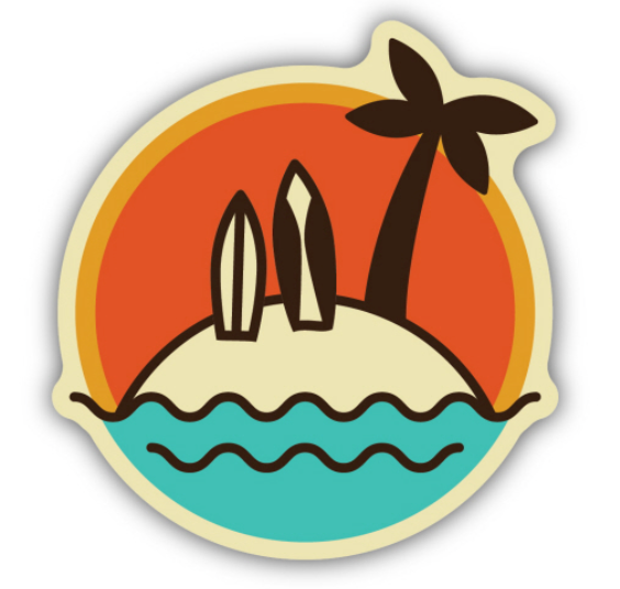 Retro Beach Sticker