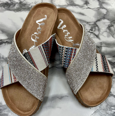 Esme Cream Multi Slides By Very G