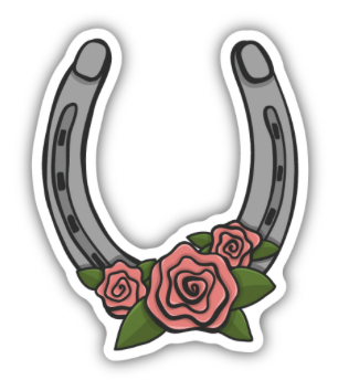Flower Horseshoe Sticker
