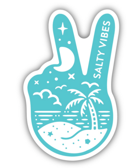 Salty Vibes Peace Sign Sticker