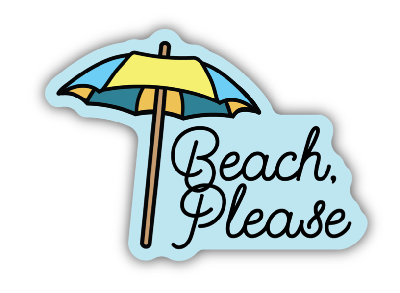 Beach Please Sticker