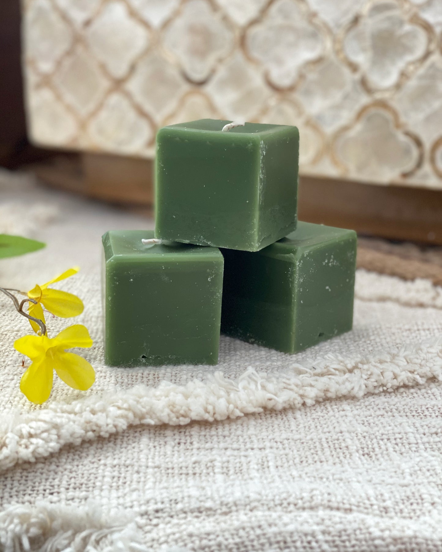 Square Candles - Lime Zest and Sage
