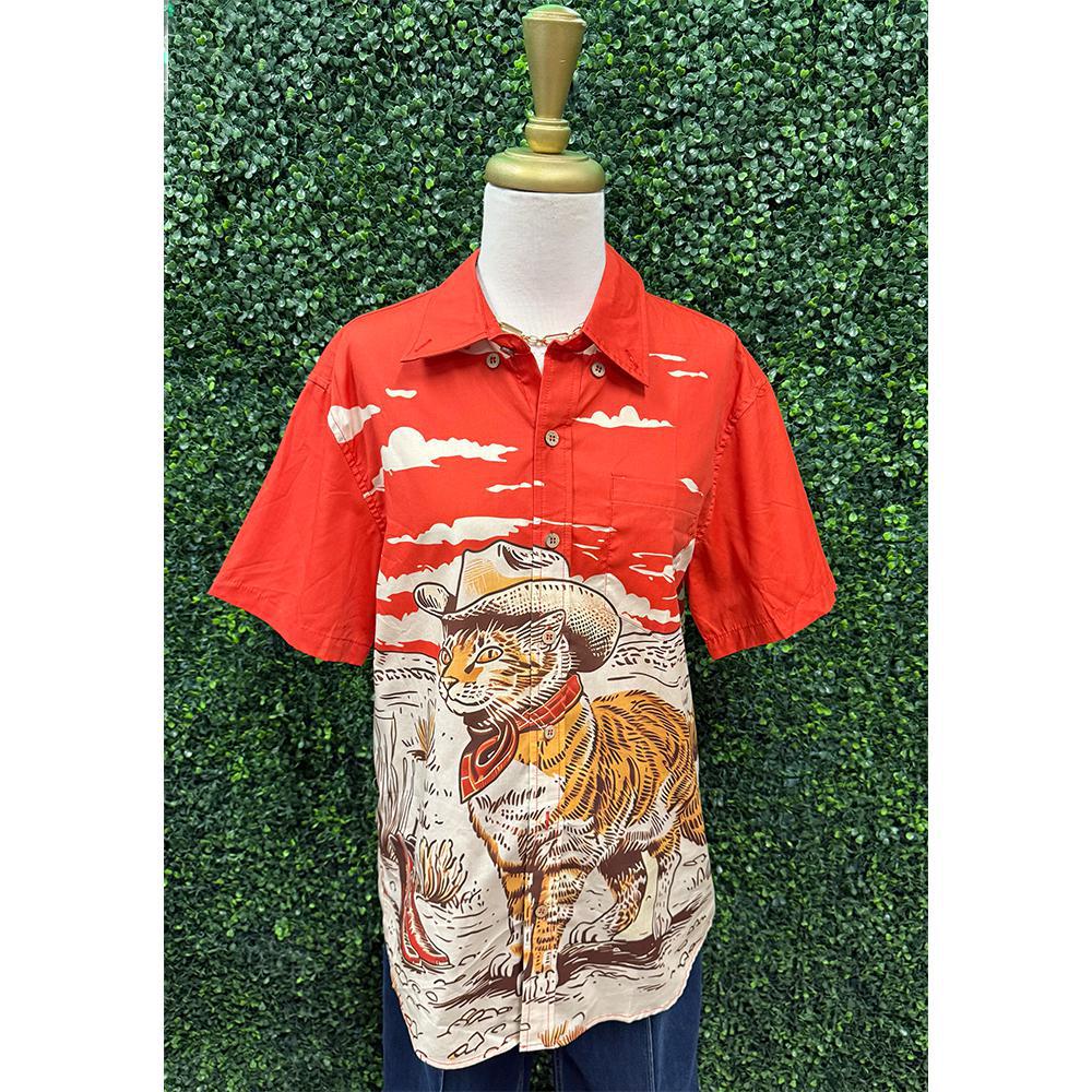 Western Kitty Button Down
