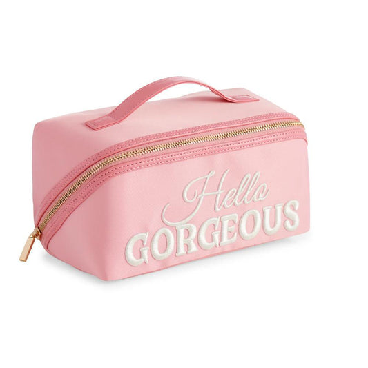 "Hello Gorgeous" Cosmetic Zip Pouch, Blush