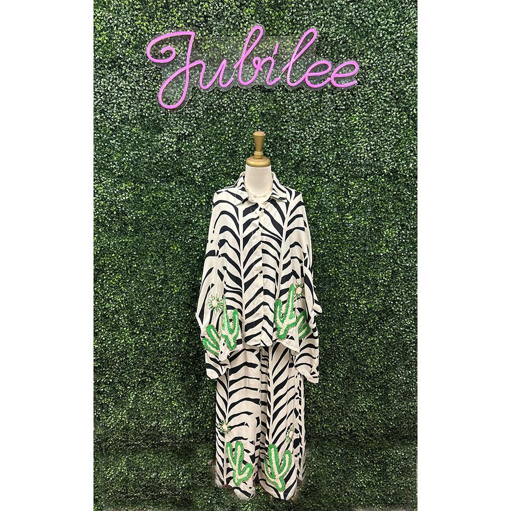 Posti Zebra Wide Leg Bottom