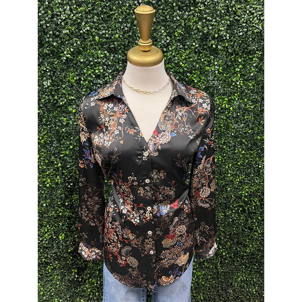 Nagoya Print Satin Blouse