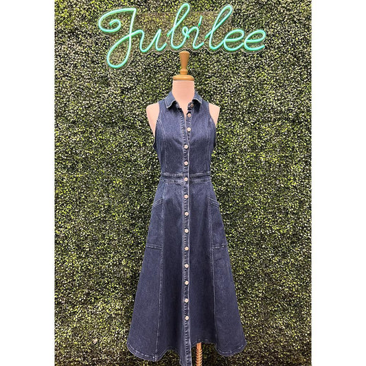 Zella Washed Denim Midi Dress