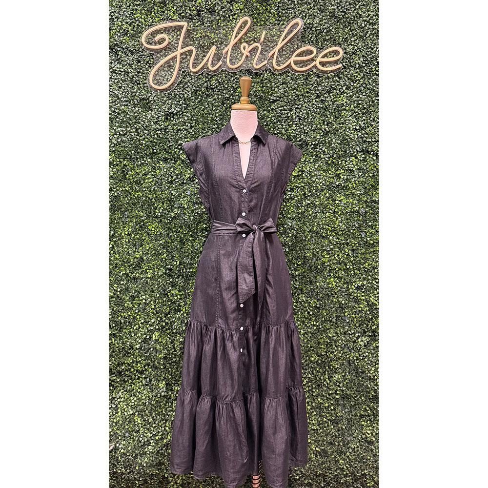 Lenora Black Denim Dress