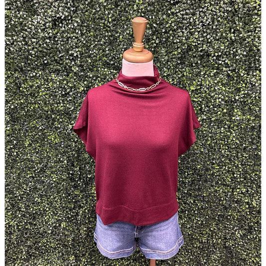 Nina Ruby Mock Neck Top
